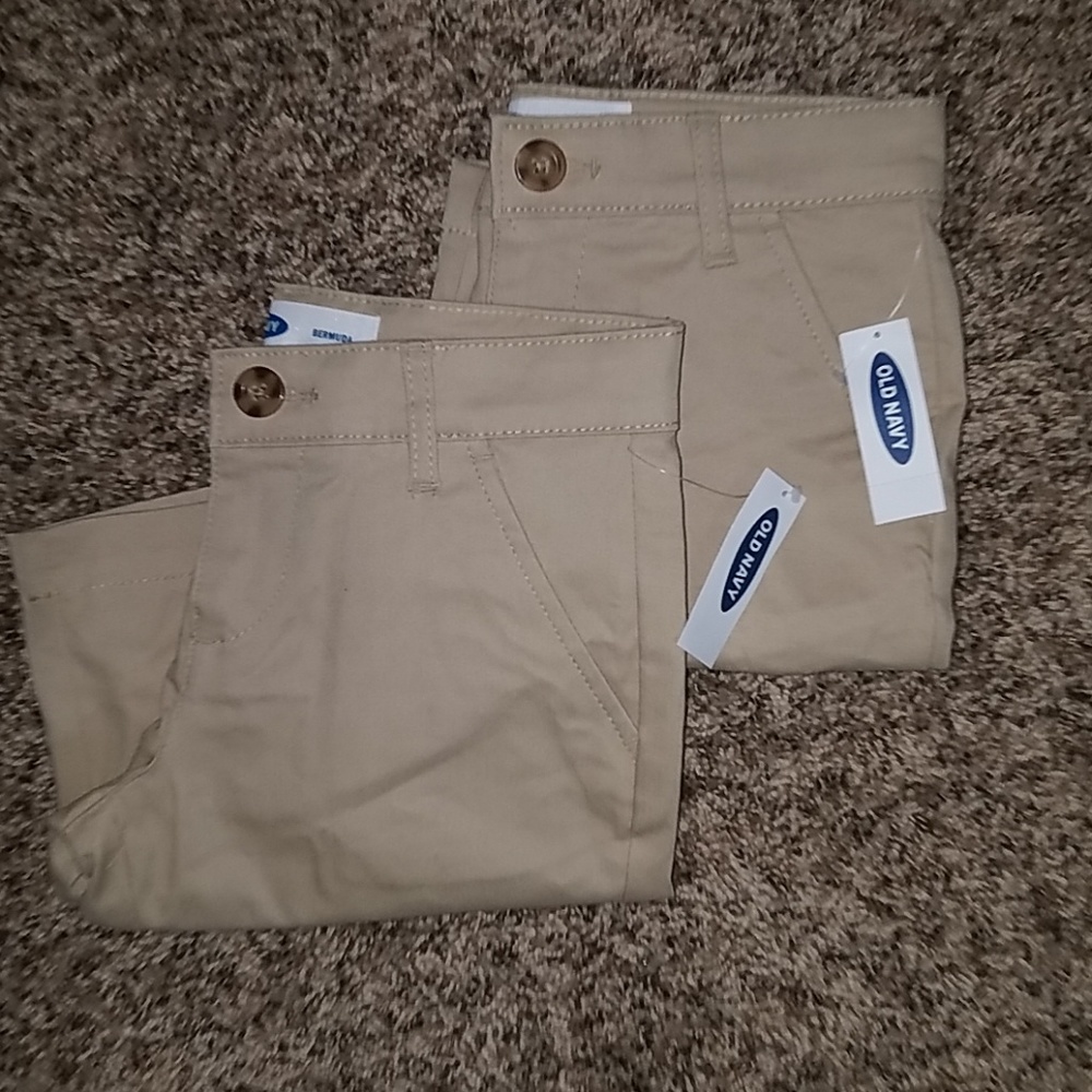 Girls khaki uniform shorts